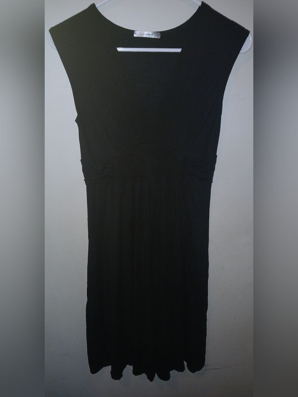 Soprano Black Sleeveless Empire-Waist Dress